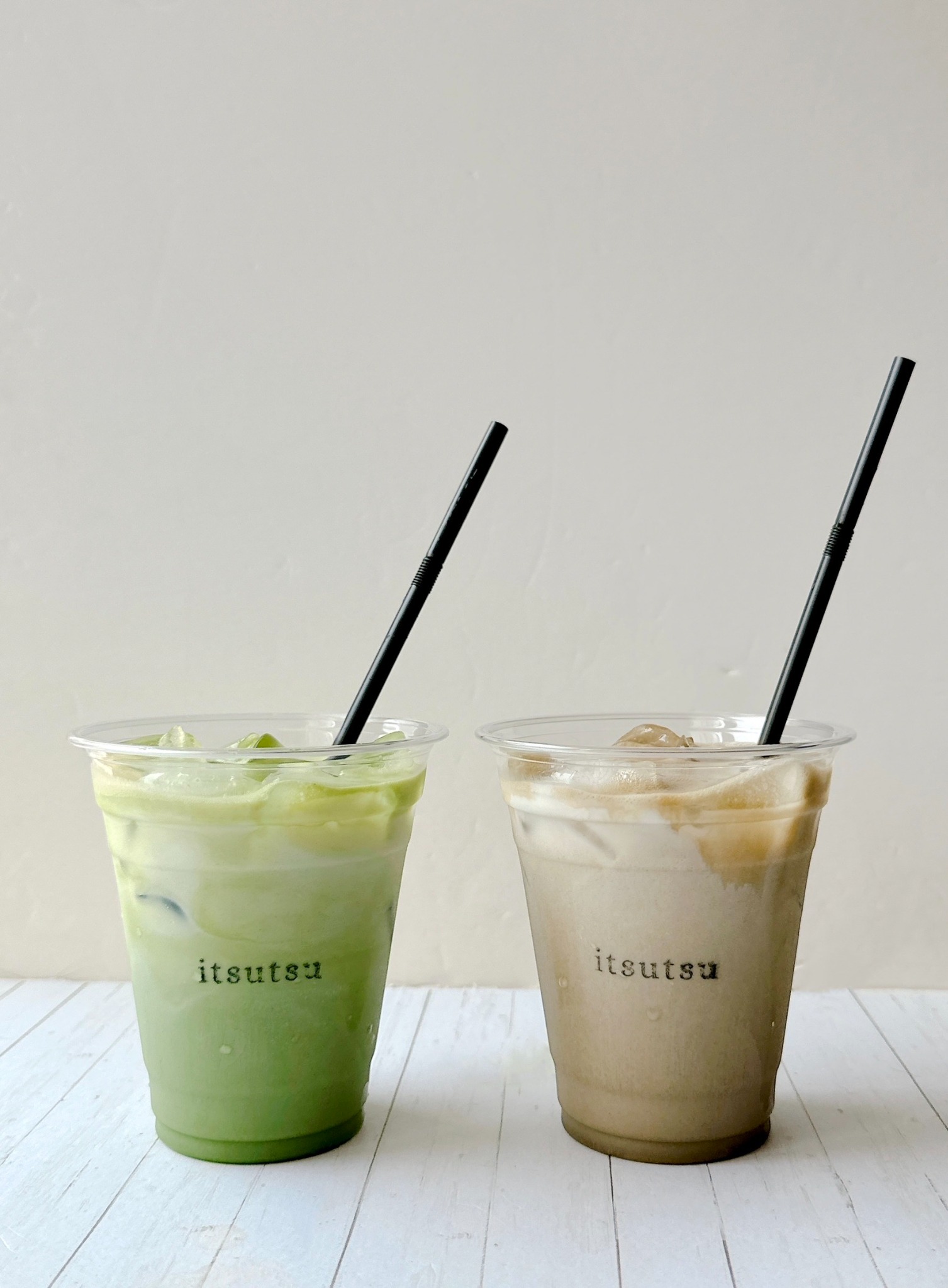 グリーンティーラテとほうじ茶ラテ